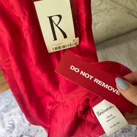 Realization Par Roxy red silk dress. NWT. discontinued style Valentine’s Day - Picture 5 of 6